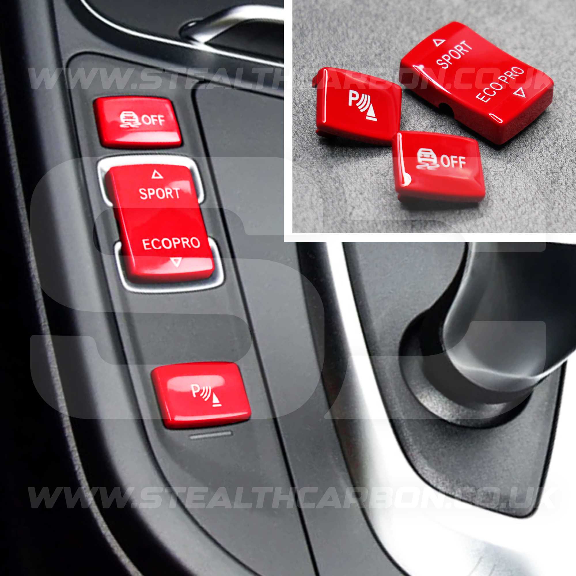 BMW Red Sport Eco Pro DSC Parking Centre Console Buttons F20 F22 F30 F32 F33 F36