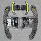 BMW Carbon Fibre / Yellow Gear Paddles Shifters F80 M3 F82 F83 M4 F87 M2 F30 G20