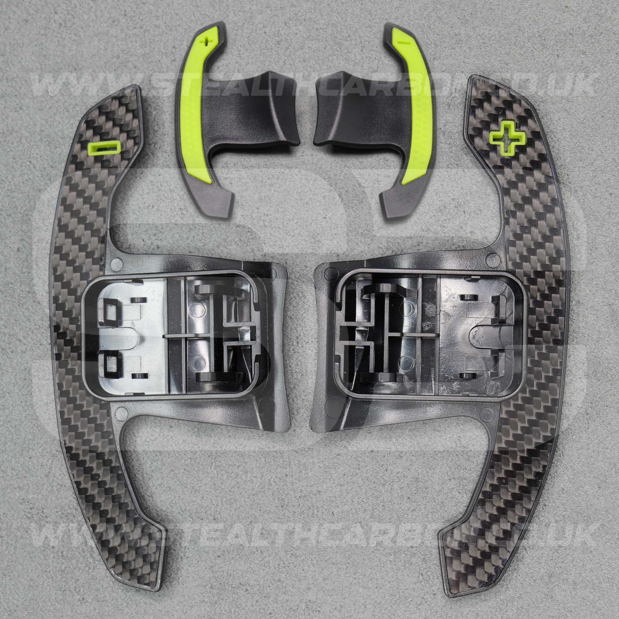 Toyota GR Supra Real Carbon Fibre & Yellow Gear Shifter Paddles A90/A91