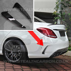 Mercedes C43 C63 Saloon Gloss Black Rear Bumper Side Vent Trims W205 C Class AMG