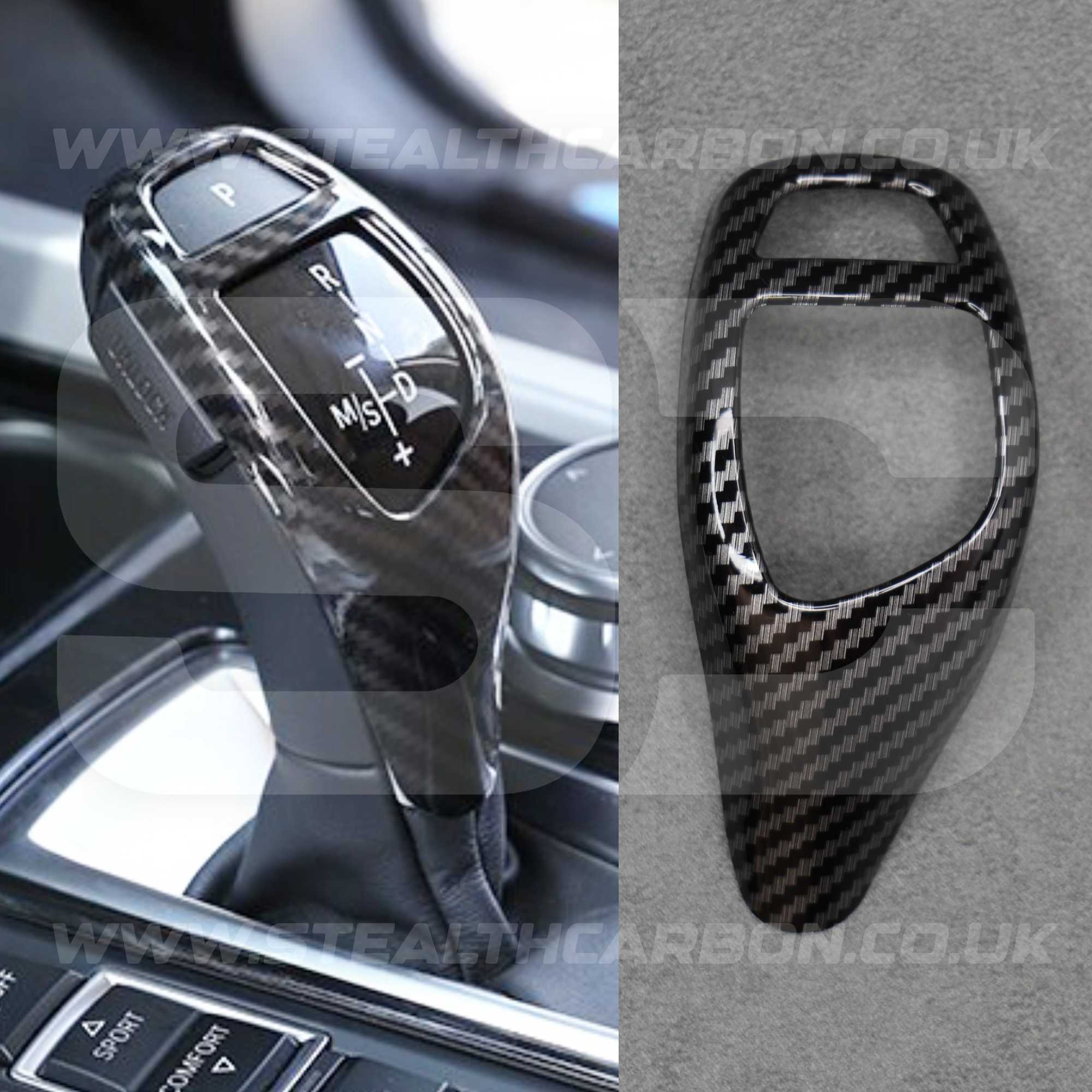 BMW Carbon Fibre Style Gear Shift Knob Cover Trim for F30 F20 F10 F15 F25 X5 X3