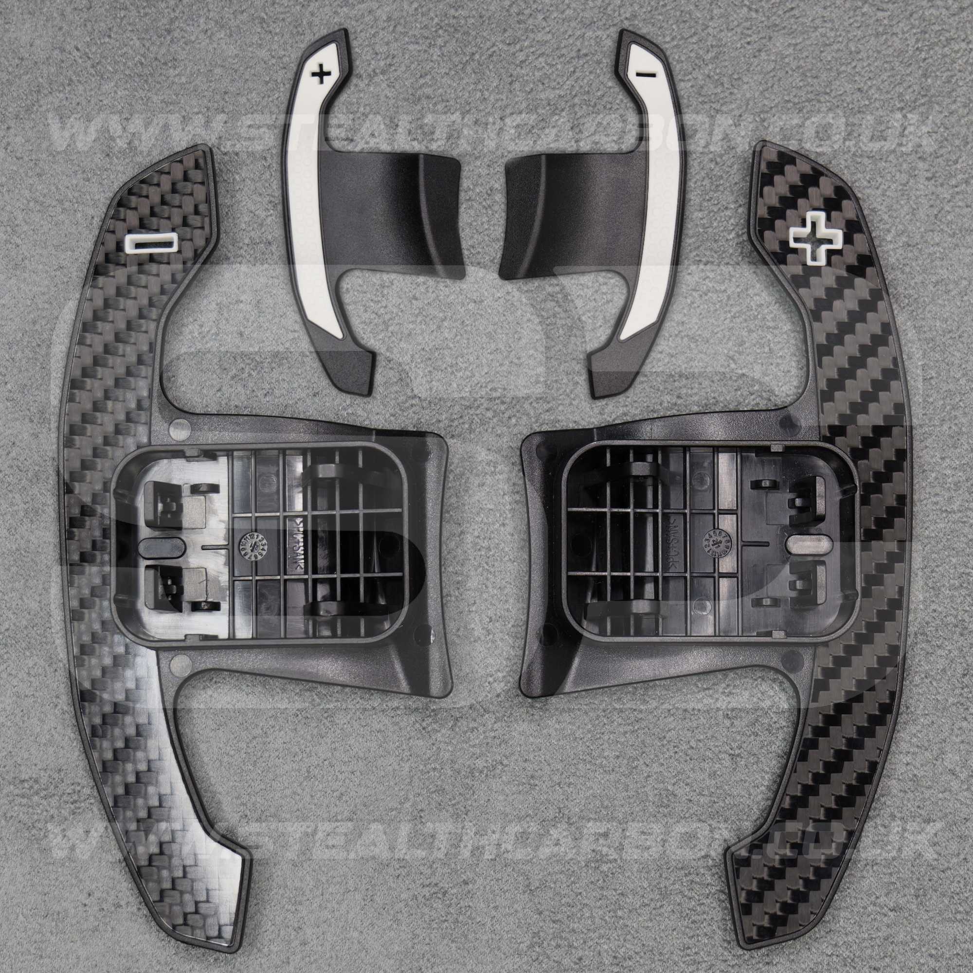 Toyota GR Supra Carbon Fibre & White Gear Shifter Paddles J29/DB A90/A9 2019+