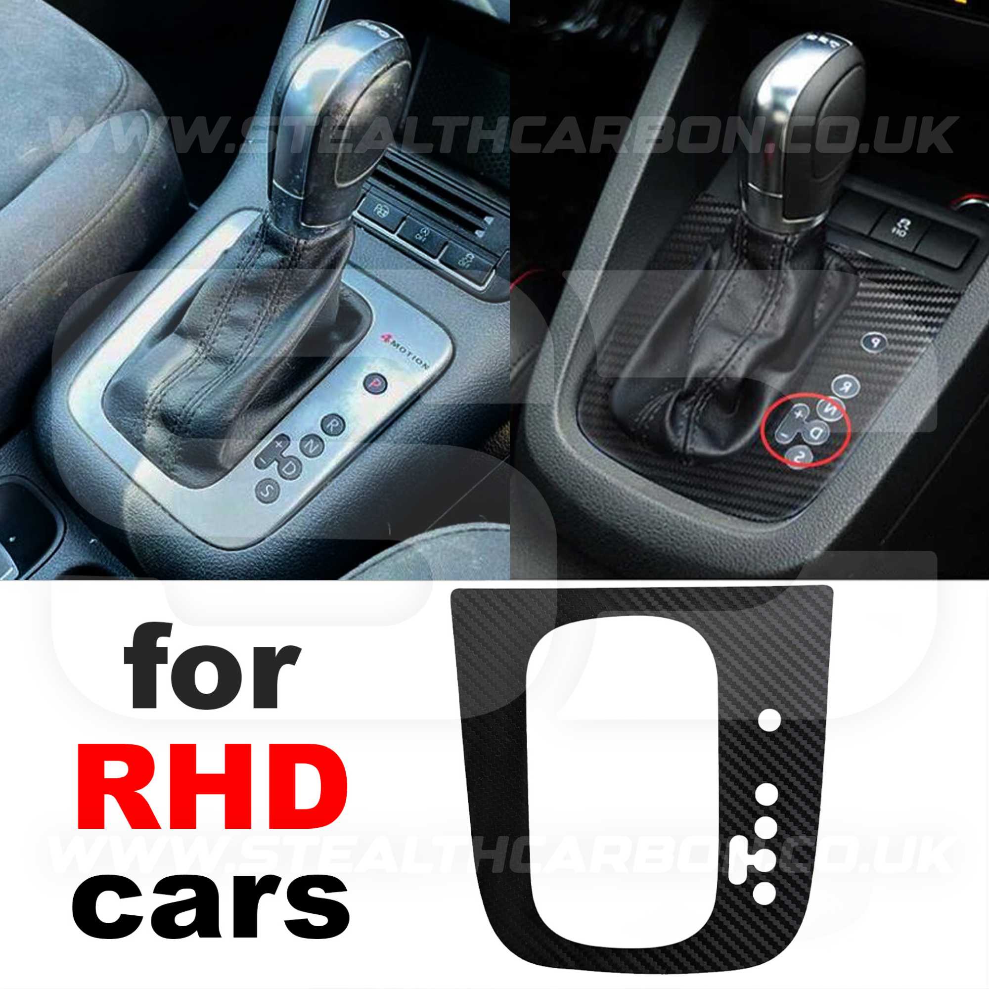 Volkswagen Carbon Fibre DSG Gear Knob Sticker MK1 Tiguan Touareg MK5 Golf