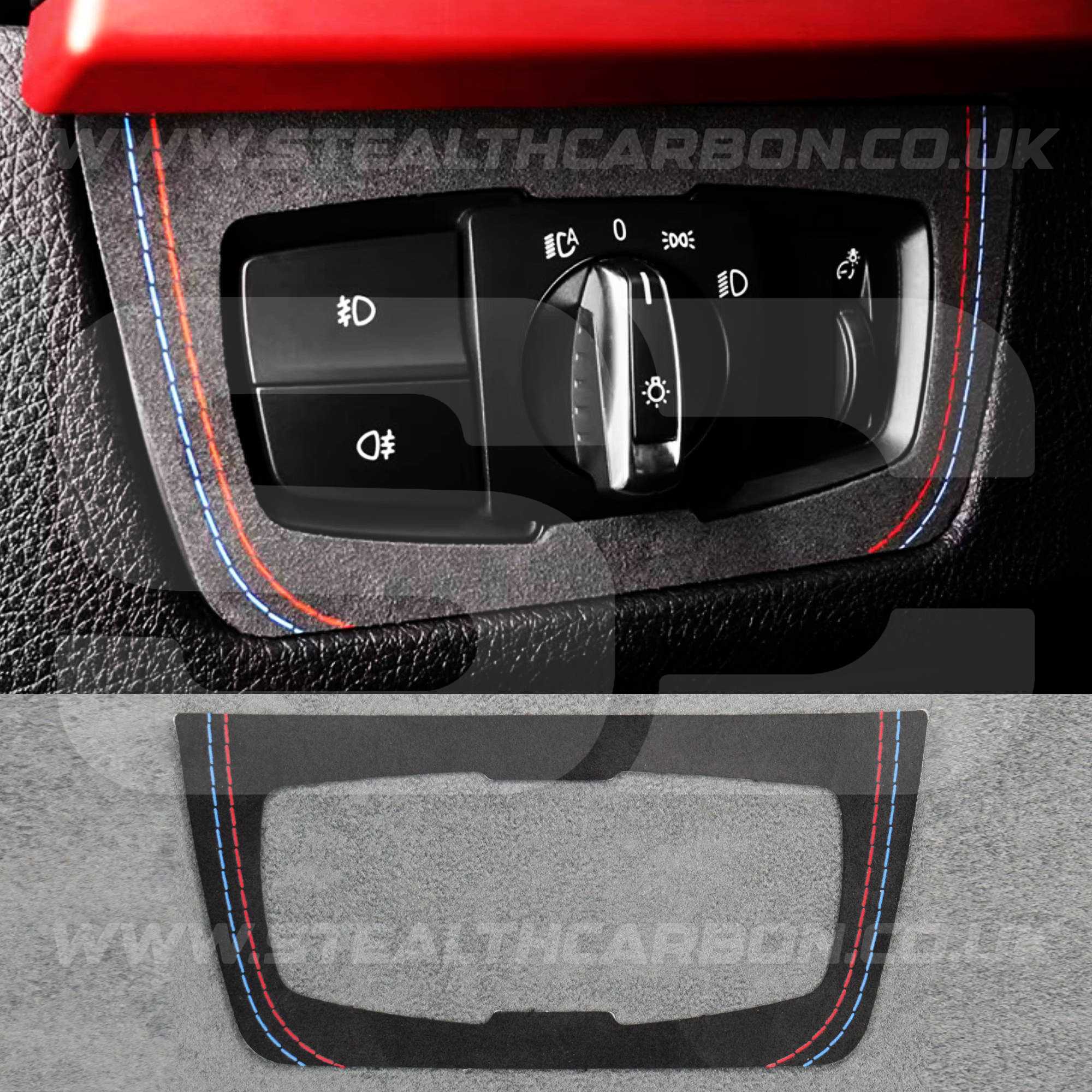 BMW Alcantara Suede Headlight Switch Trim for F30 F34 F80 M3 F82 M4 M5 F87 M2