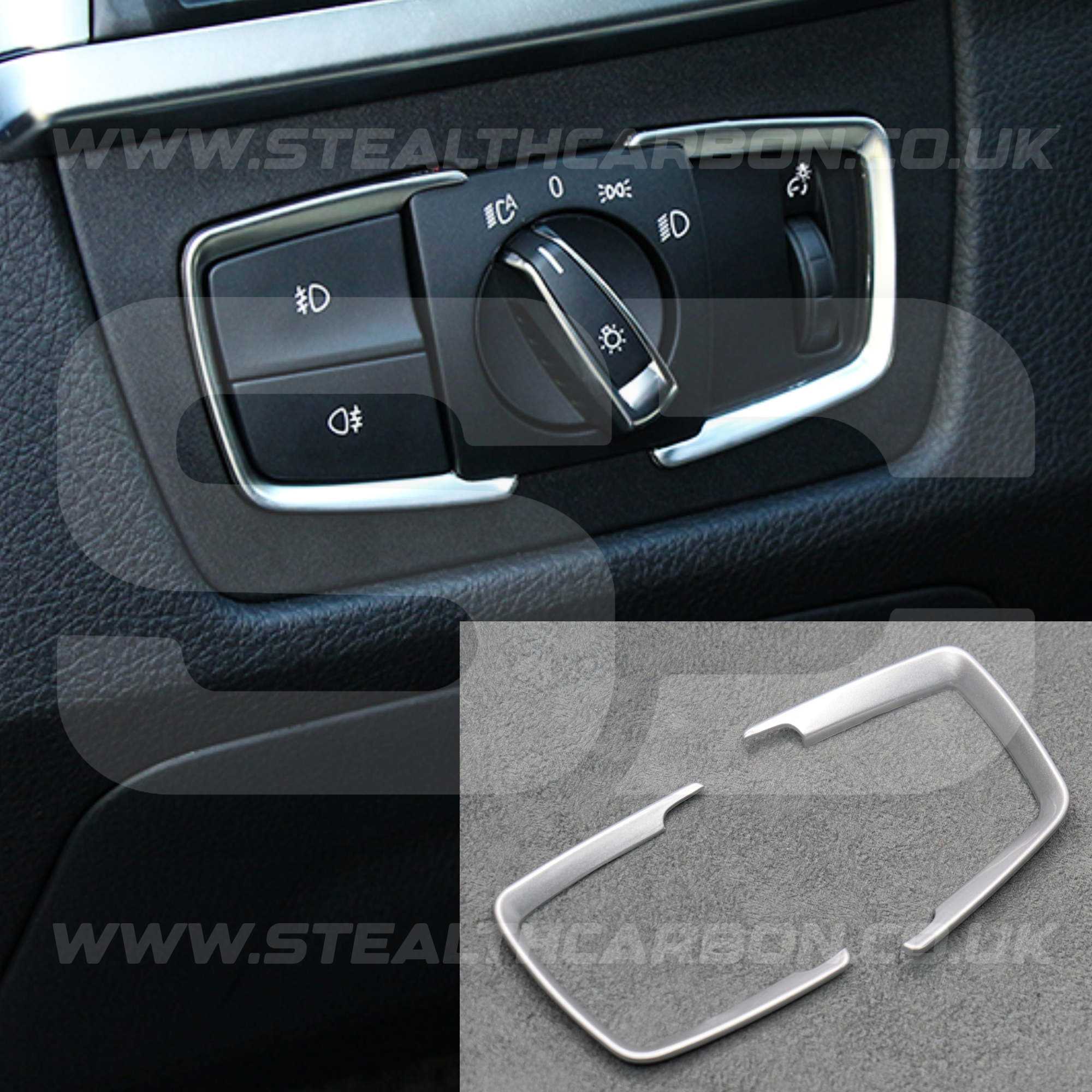BMW Silver Headlight Switch Trims M3 F80 F82 M4 F87 F30 M2 i3 1 2 3 4 5 Series