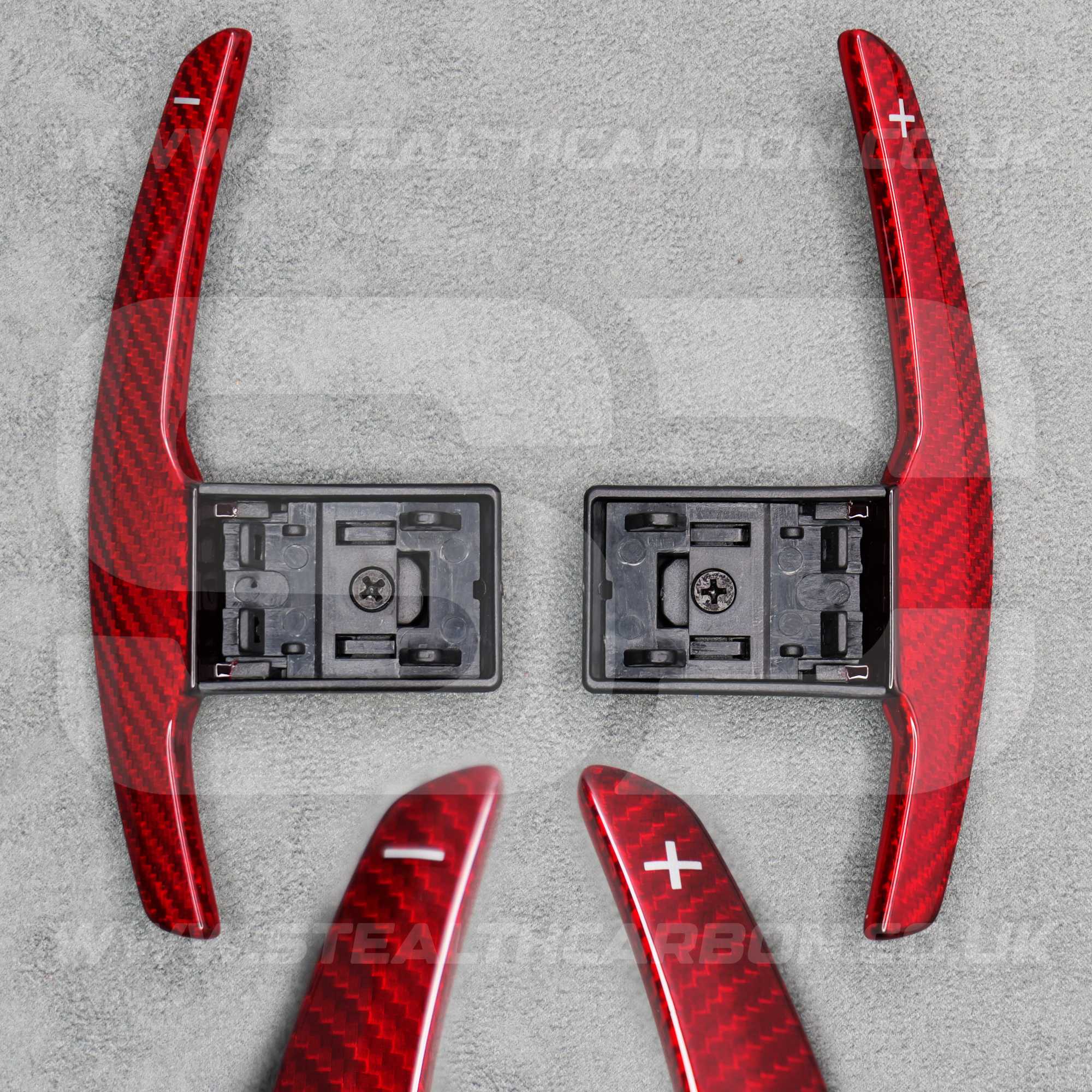 Red Carbon Fibre Gear Paddle Shifters BMW F80 M3 F82 F83 M4 F87 M2 F30
