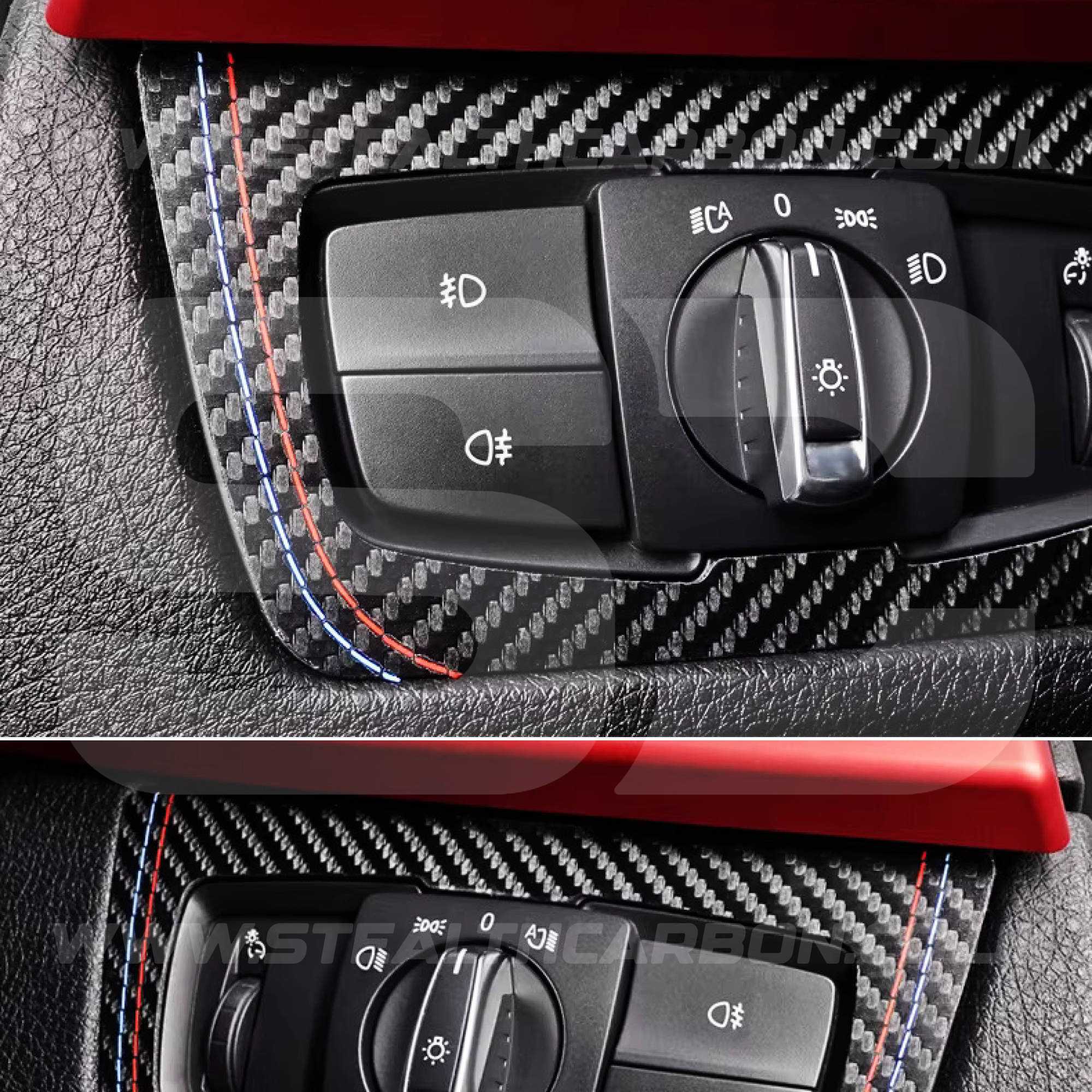 BMW Carbon Fibre Style Headlight Switch Trim F30 F34 F80 M3 F82 M4 M5 F87 M2