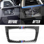 BMW Carbon Fibre M Stripe Headlight Switch Trim F30 F34 F80 M3 F82 M4 M5 F87 M2