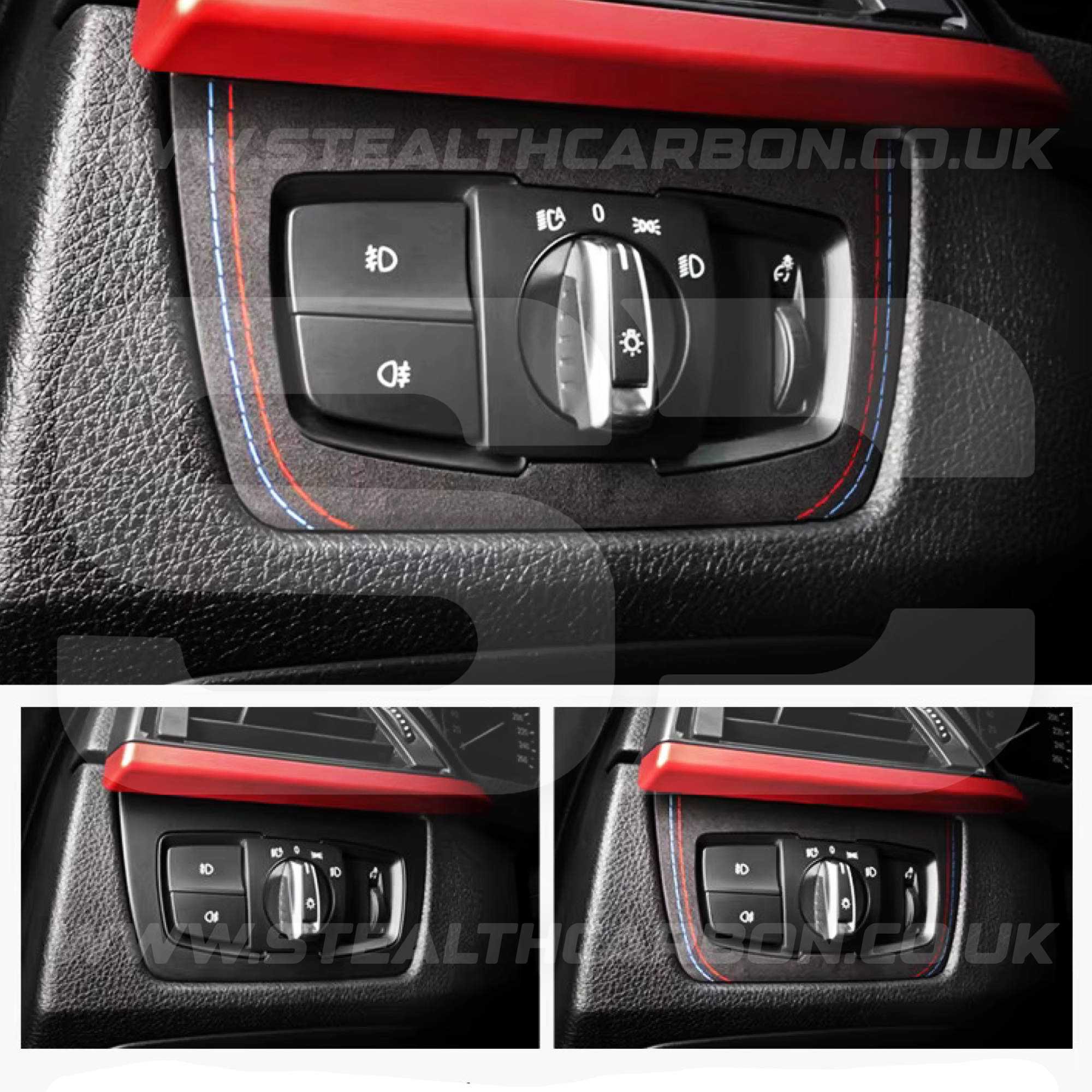 BMW Alcantara Suede Headlight Switch Trim for F30 F34 F80 M3 F82 M4 M5 F87 M2