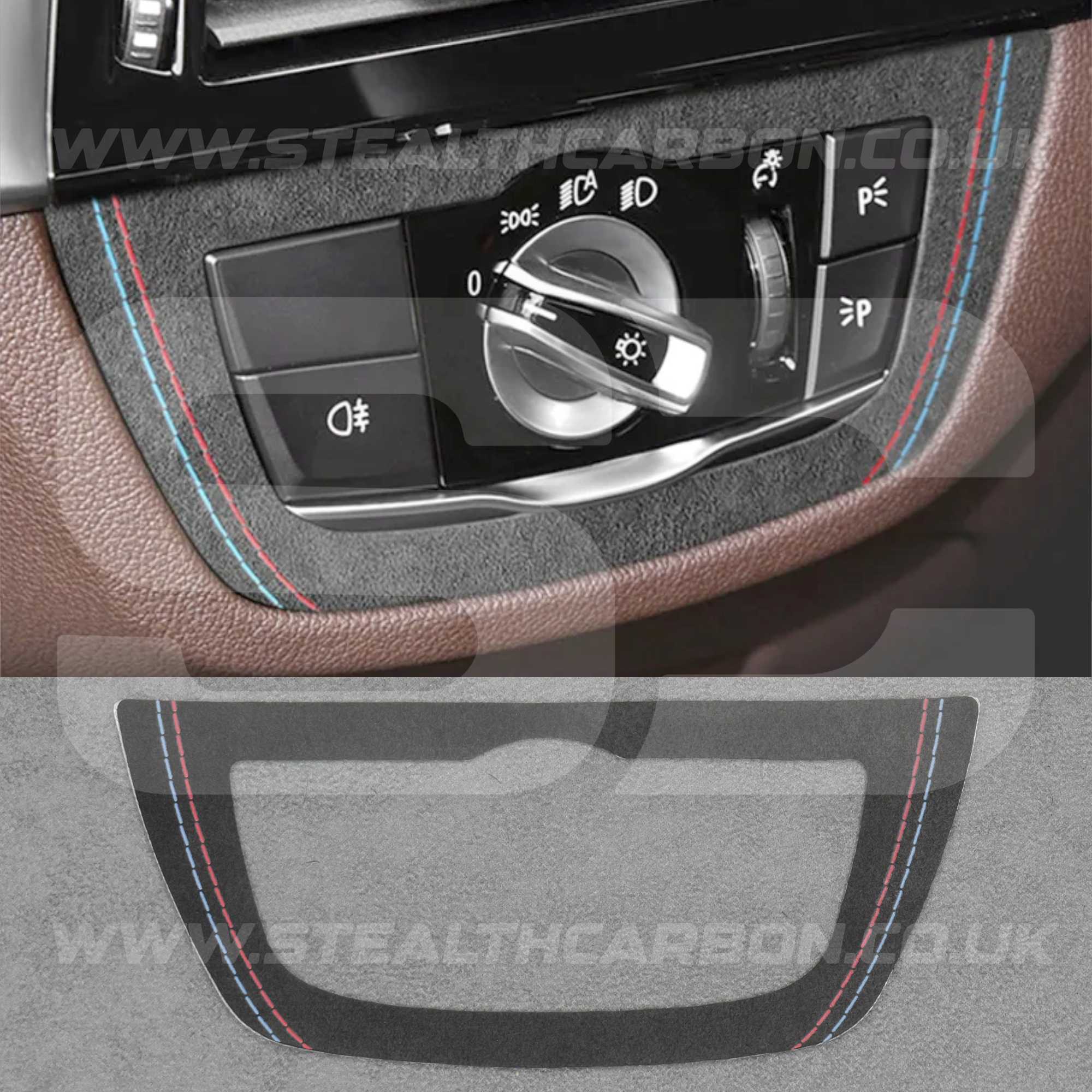 BMW Alcantara Suede Headlight Switch Trim for 5 6 Series G G30 G31 G38 6GT