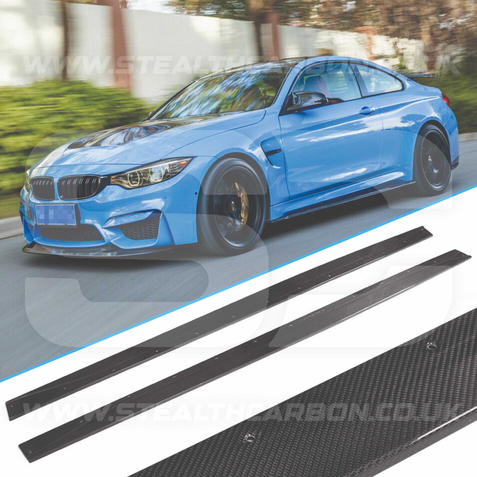 BMW M Performance Style Genuine Carbon Fibre Side Skirts F80 M3 F82 F83 M4