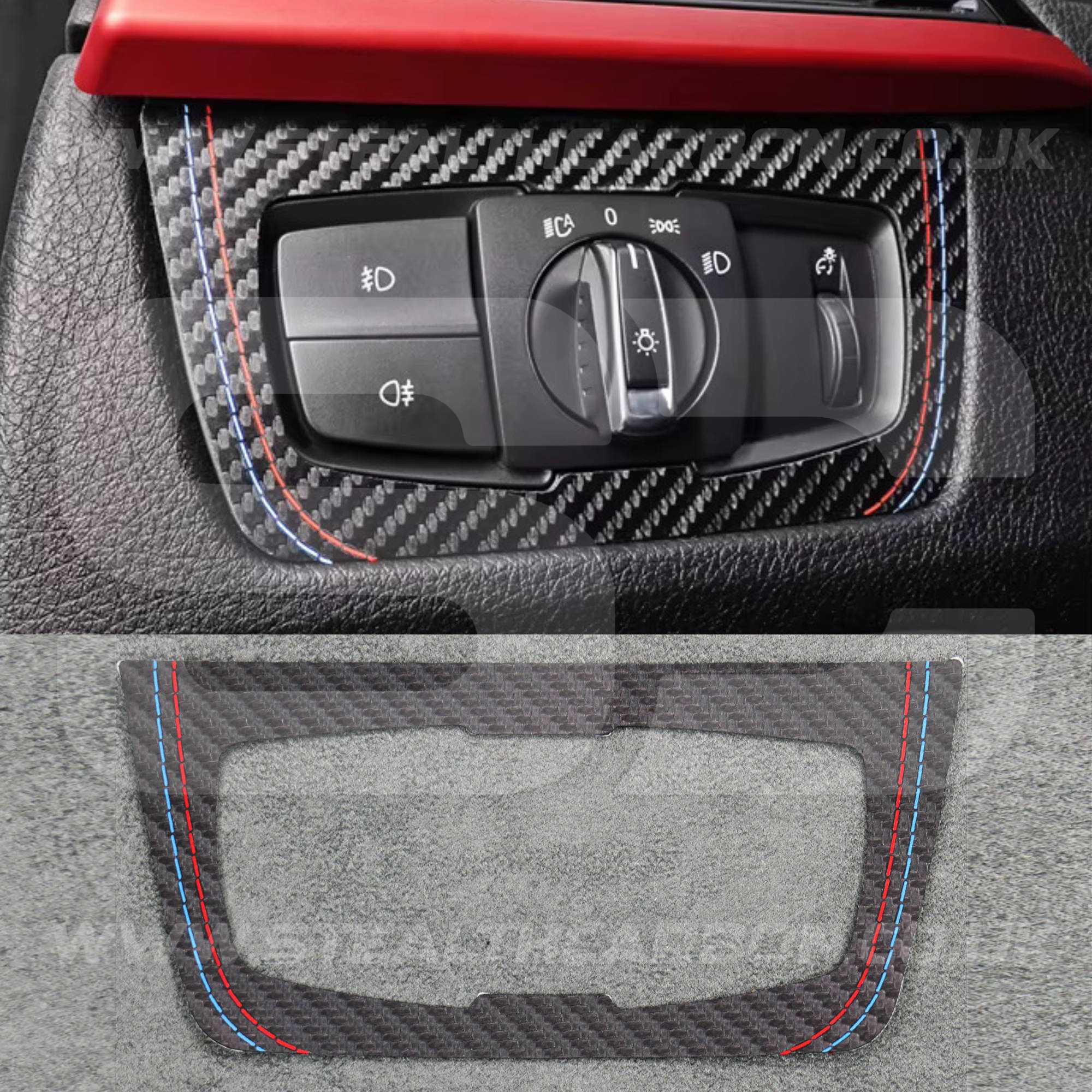 BMW Carbon Fibre Style Headlight Switch Trim F30 F34 F80 M3 F82 M4 M5 F87 M2