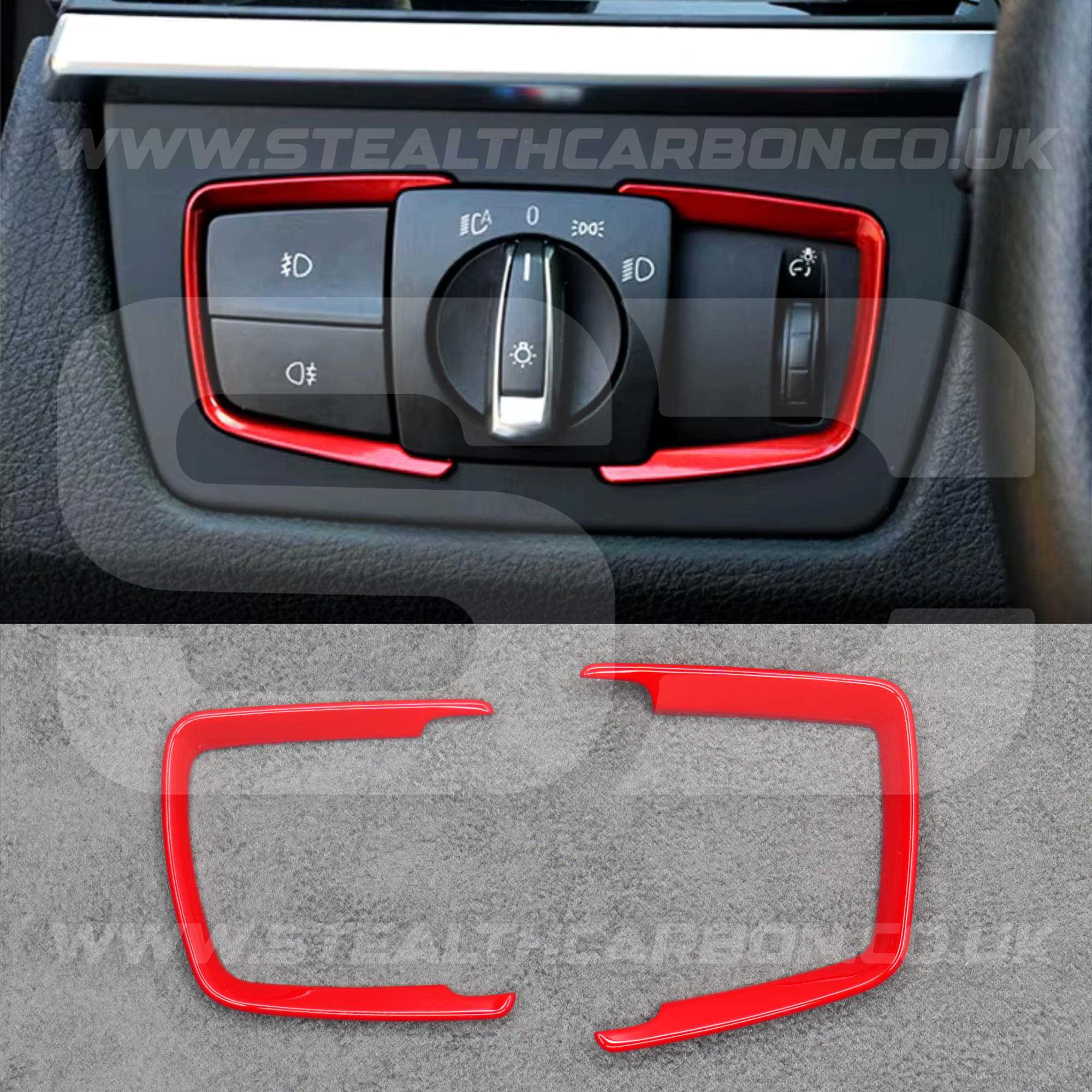 BMW Red Headlight Switch Trims M3 F80 F82 M4 F87 F30 M2 i3 1 2 3 4 5 6 7 Series