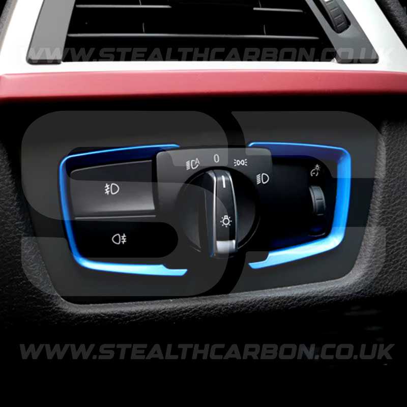 BMW Blue Headlight Switch Trims M3 F80 F82 M4 F87 F30 M2 i3 1 2 3 4 5 6 Series