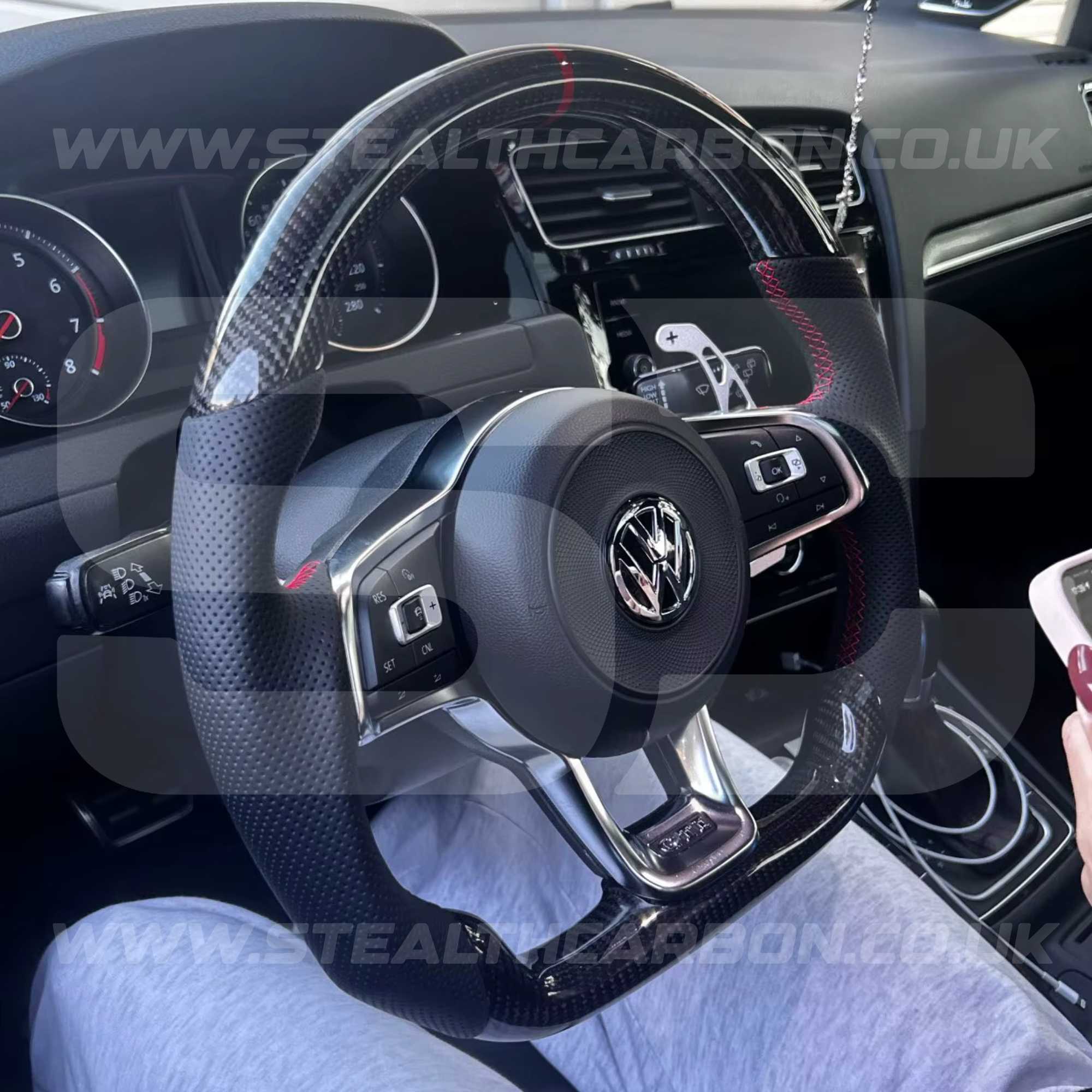 Volkswagen Carbon Fibre Steering Wheel VW Golf MK7 MK7.5 R R-Line GTI GTD GTE +