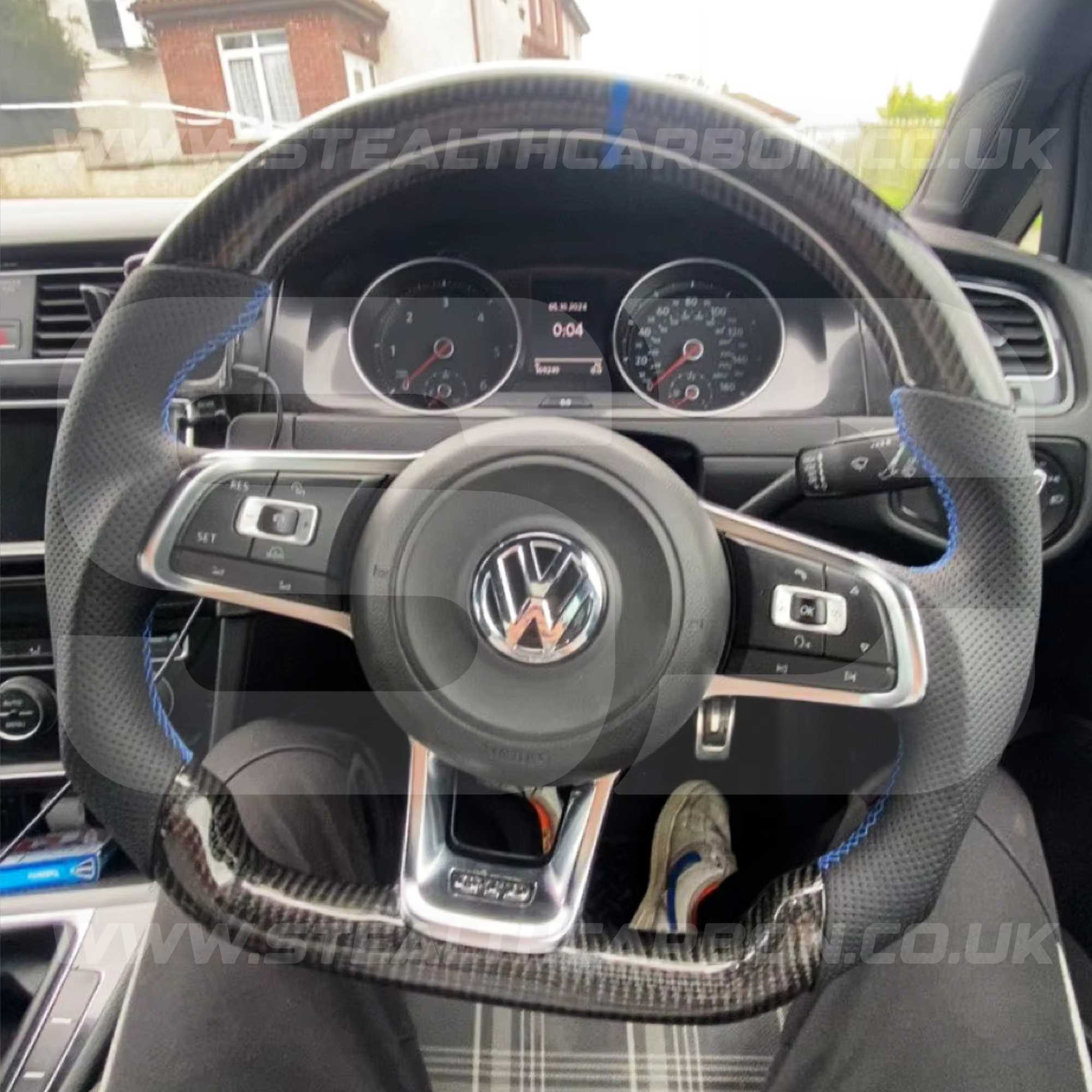Volkswagen Carbon Fibre Steering Wheel VW Golf MK7 MK7.5 R R-Line GTI GTE GTD +