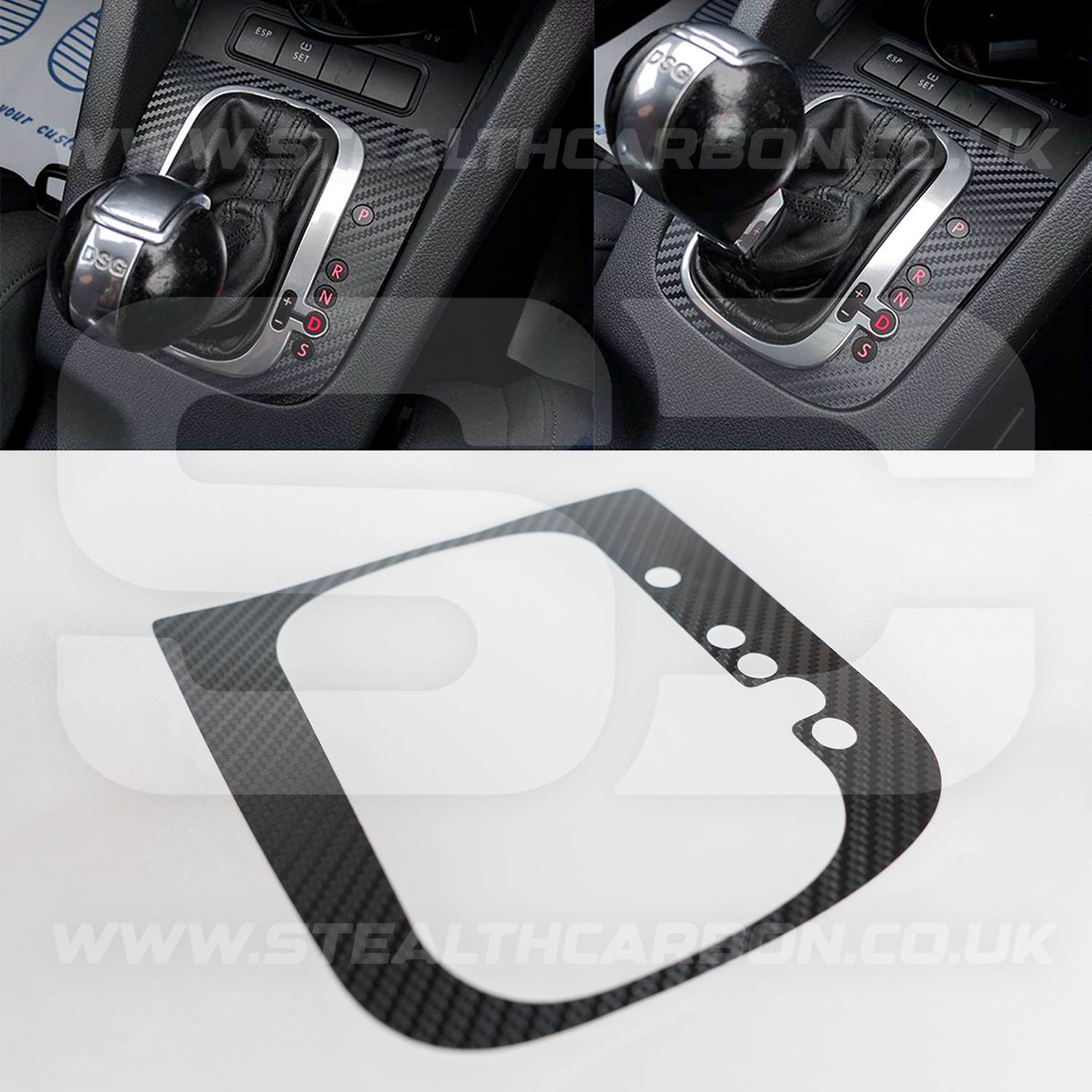 Volkswagen Carbon Fibre DSG Gear Knob Sticker Golf R32 GTI GTD Scirocco MK5 MK6