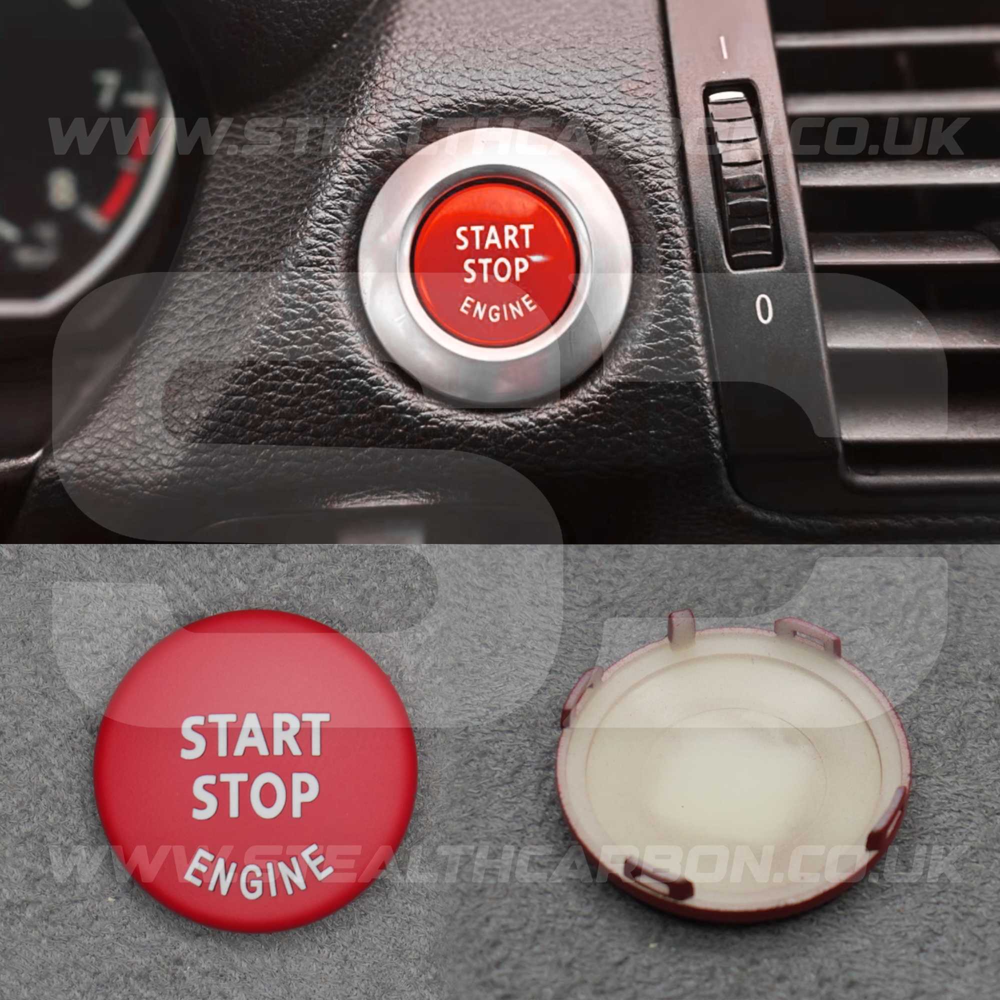 BMW Matte Red M Mode & Start Stop Button Set for E90 E92 E93 M3 4.0 V8