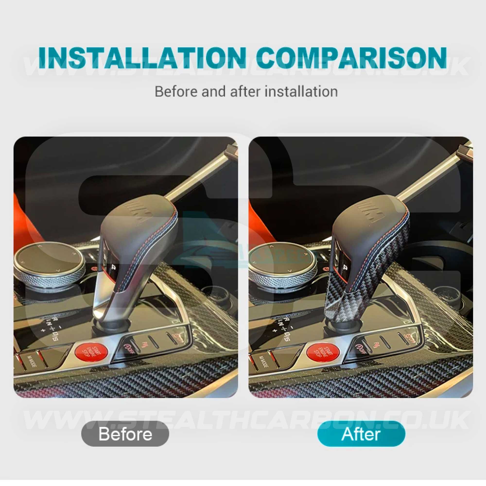 Genuine Carbon Fibre Gear Knob Cover Trim for BMW G80 M3 G82 M4 G87 M2