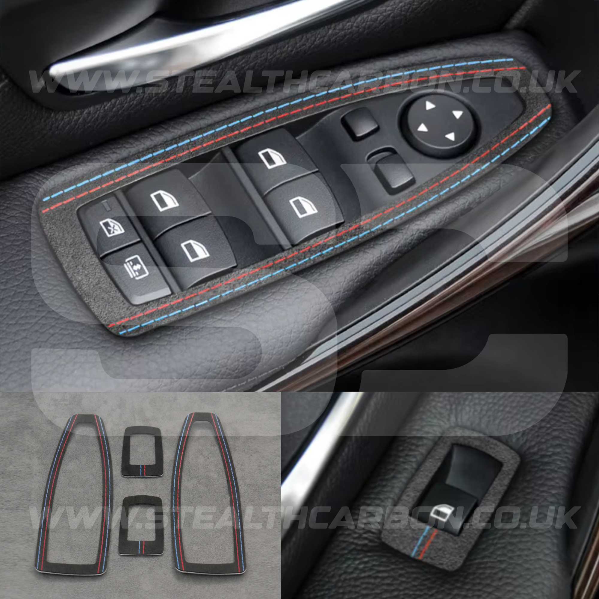 BMW Alcantara Window Switch Covers 1 3 4 Series F20 F30 F34 M135i M140i M335i M435i