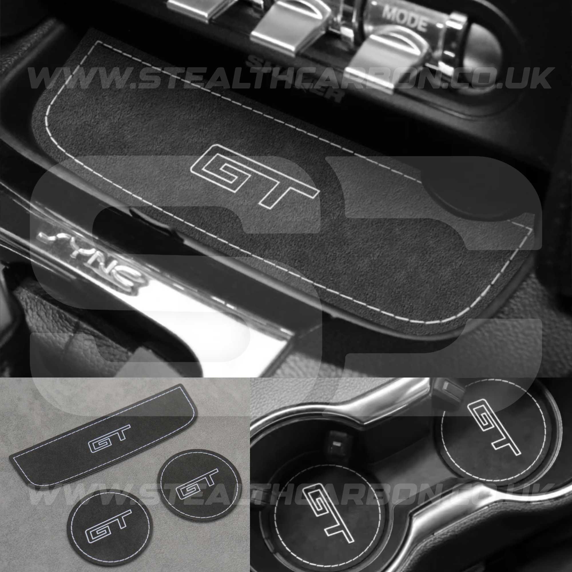 Ford Mustang GT Genuine Alcantara Cup Holder Storage Covers S550 Mach 1 V8 GT350