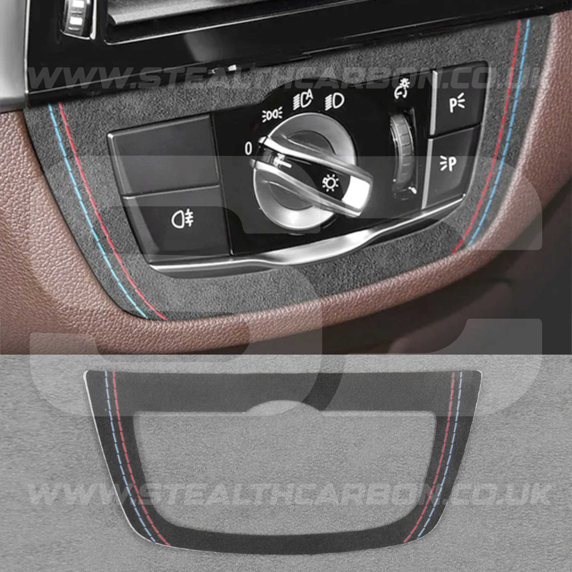 BMW Alcantara Suede Headlight Switch Trim for X3 X4 G01 G02 G08 iX3