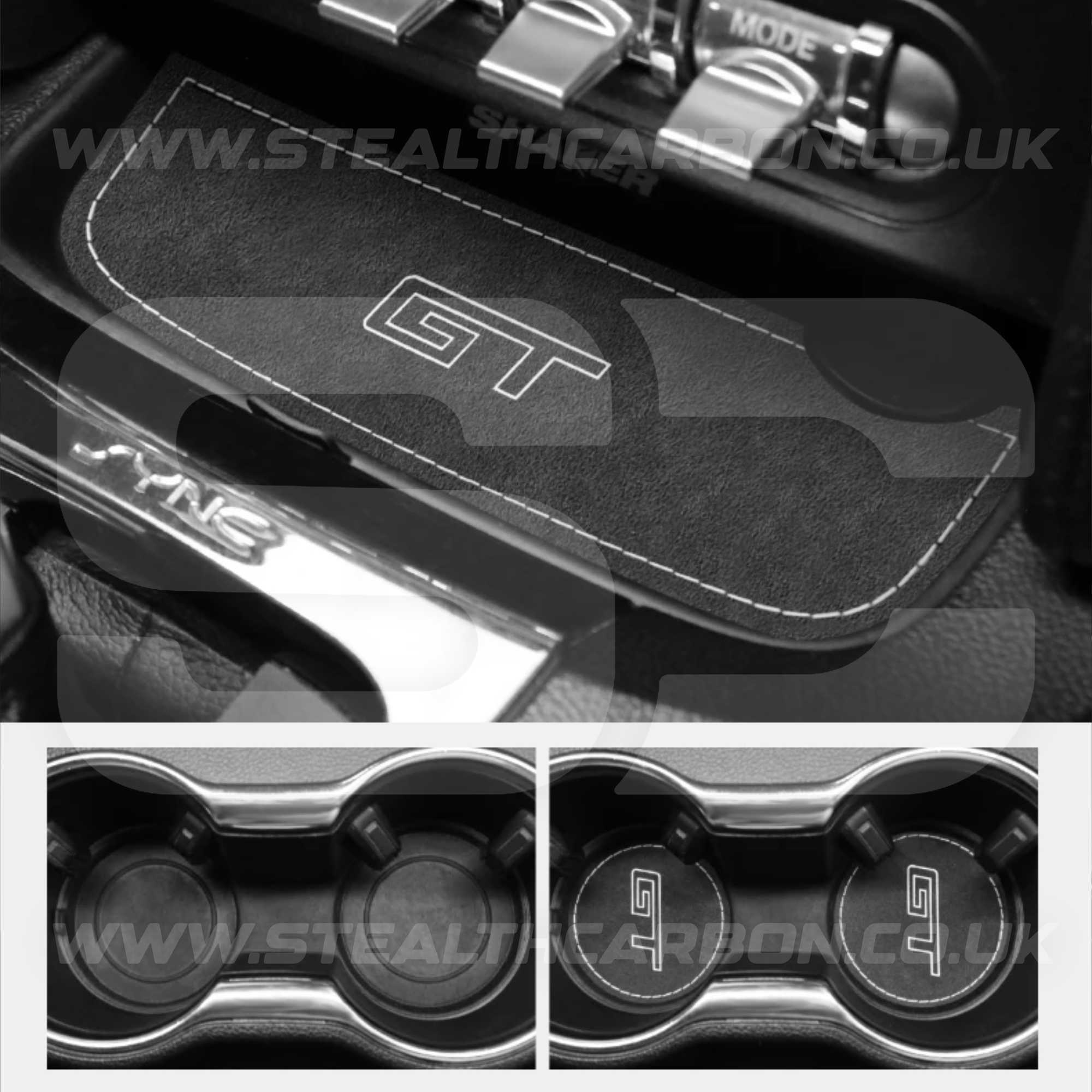 Ford Mustang GT Genuine Alcantara Cup Holder Storage Covers S550 Mach 1 V8 GT350