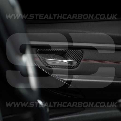 Carbon Fibre Style Interior Door Handle Trims BMW F80 M3 F82 M4 F83 F30 F32 3 4