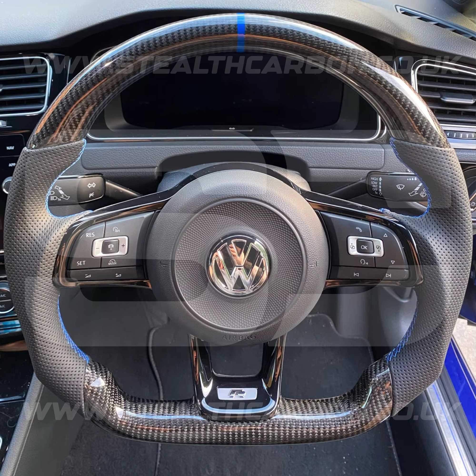 Volkswagen Carbon Fibre Steering Wheel VW Golf MK7 MK7.5 R R-Line GTI GTE GTD +
