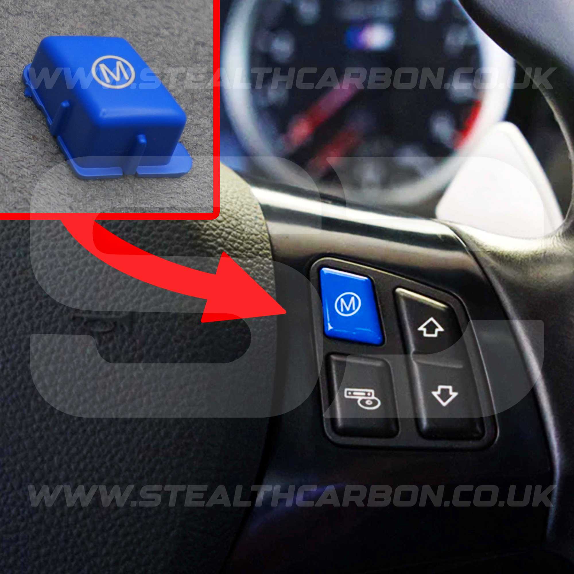 BMW Matte Blue M Mode Button Steering Wheel for E90 E92 E93 M3 4.0 V8