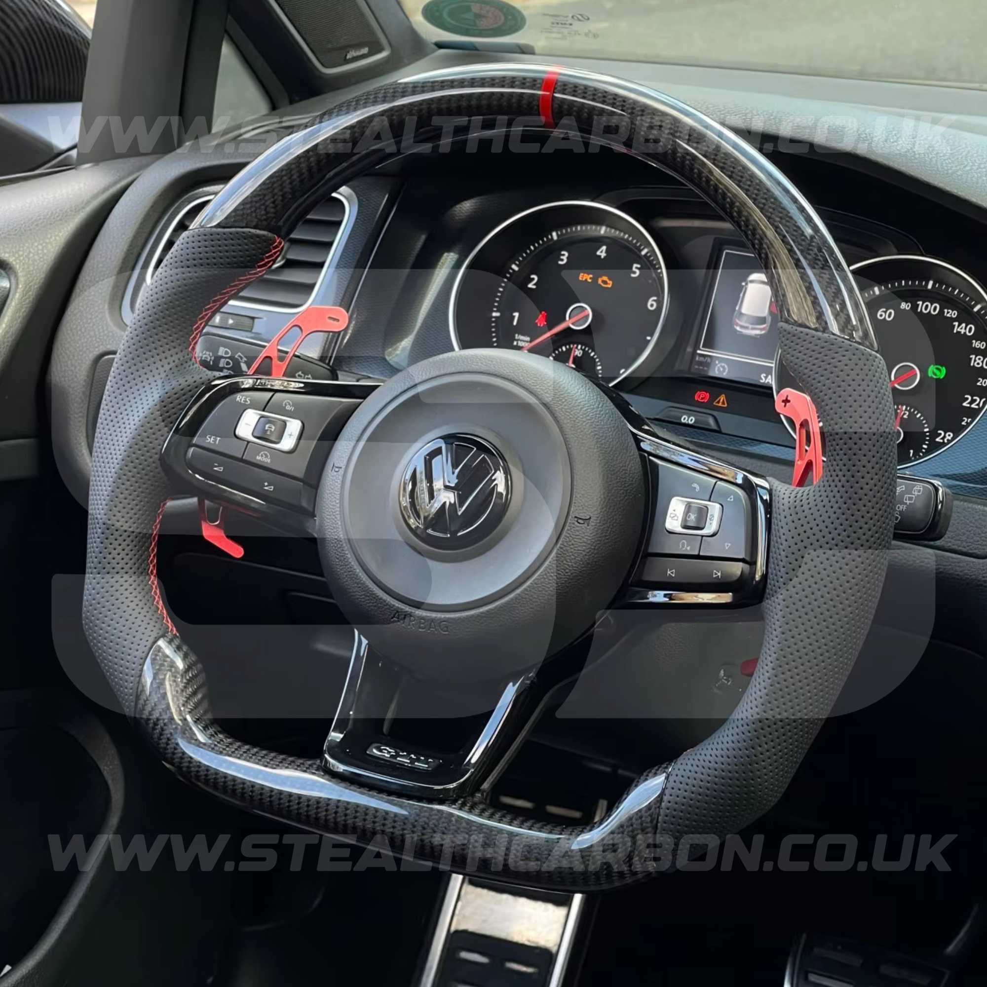 Volkswagen Carbon Fibre Steering Wheel VW Golf MK7 MK7.5 R R-Line GTI GTD GTE +