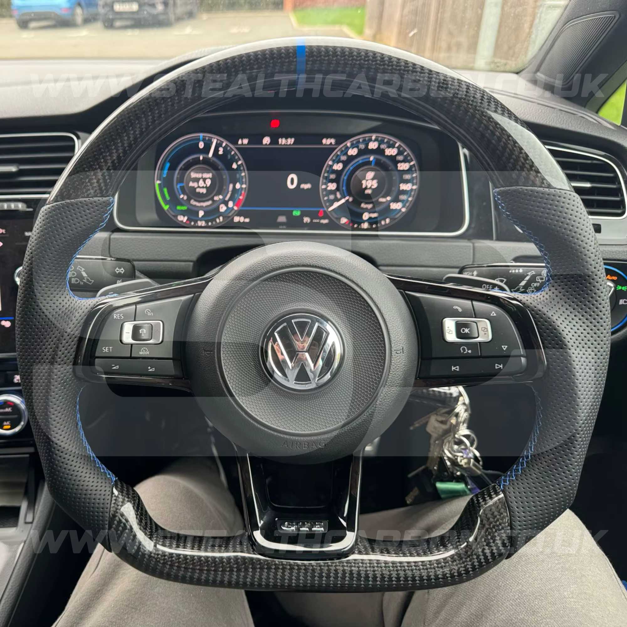 Volkswagen Carbon Fibre Steering Wheel VW Golf MK7 MK7.5 R R-Line GTI GTE GTD +