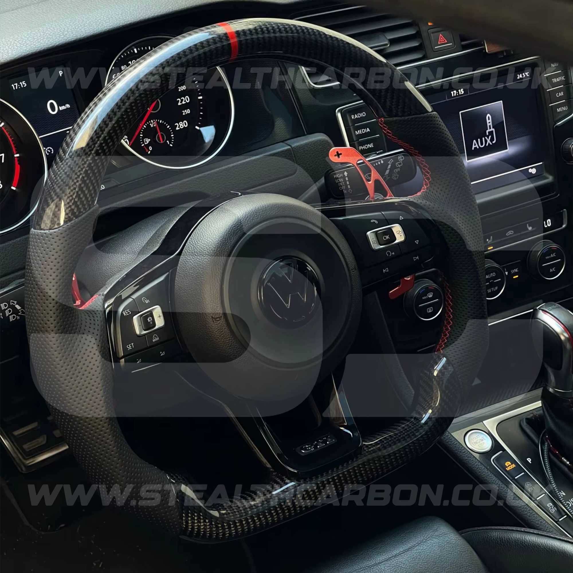 Volkswagen Carbon Fibre Steering Wheel VW Golf MK7 MK7.5 R R-Line GTI GTD GTE +