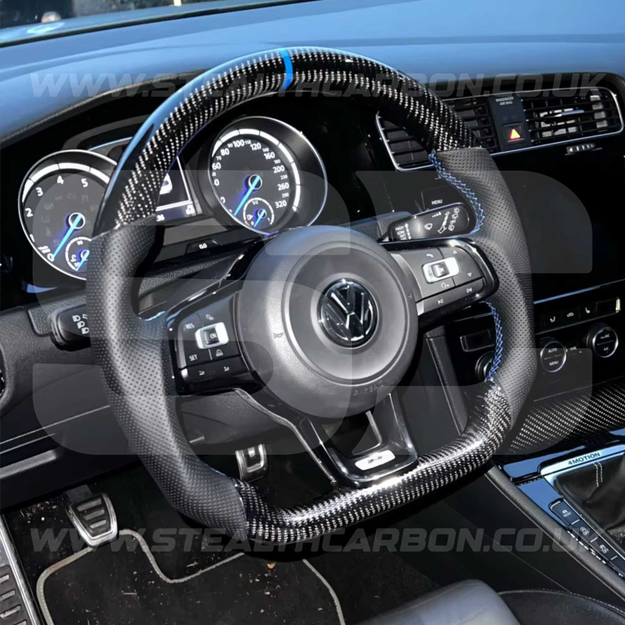 Volkswagen Carbon Fibre Steering Wheel VW Golf MK7 MK7.5 R R-Line GTI GTE GTD +