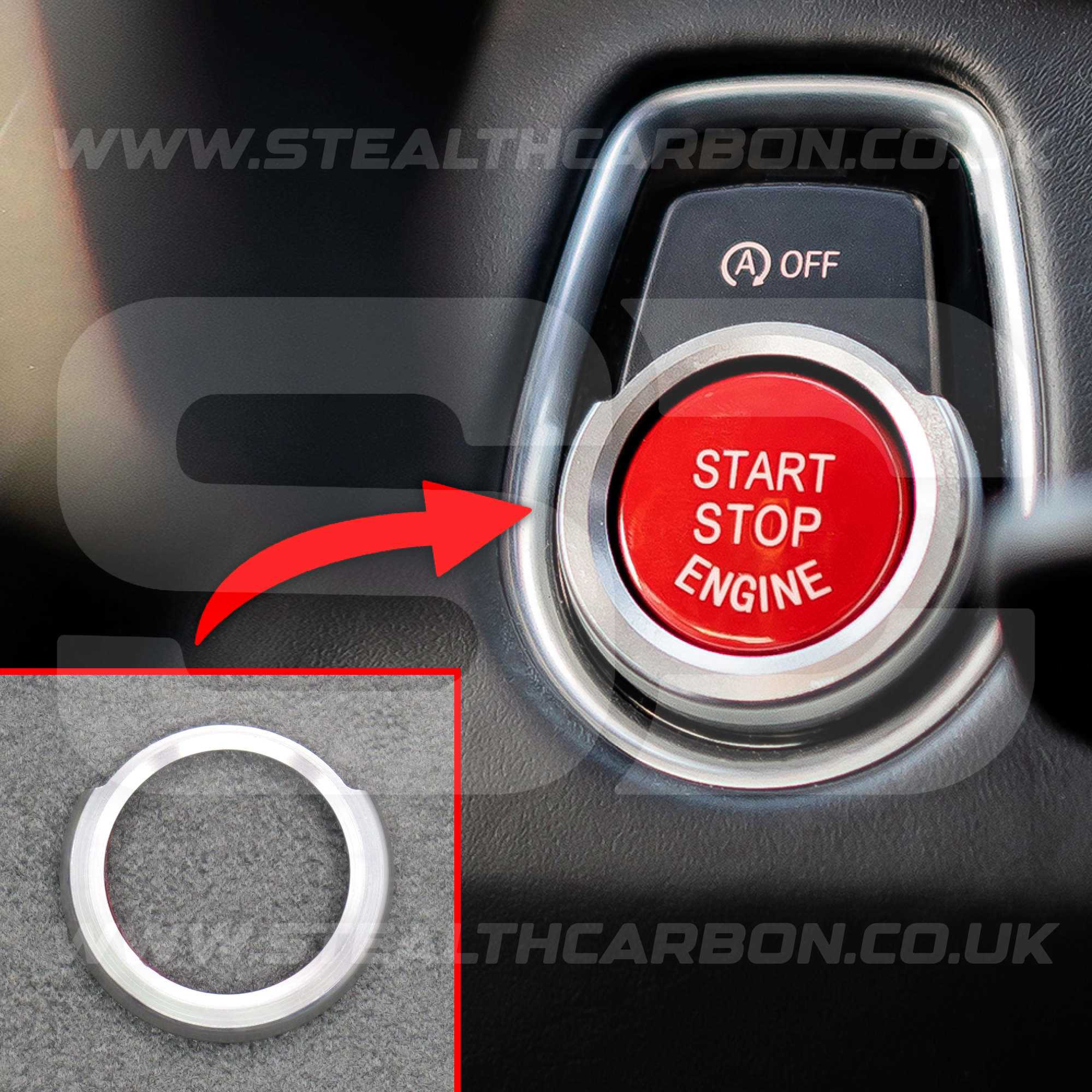 BMW Silver Engine Start Stop Button Trim F87 M2 F80 M3 M4 F30 1 2 3 4 5 Series +