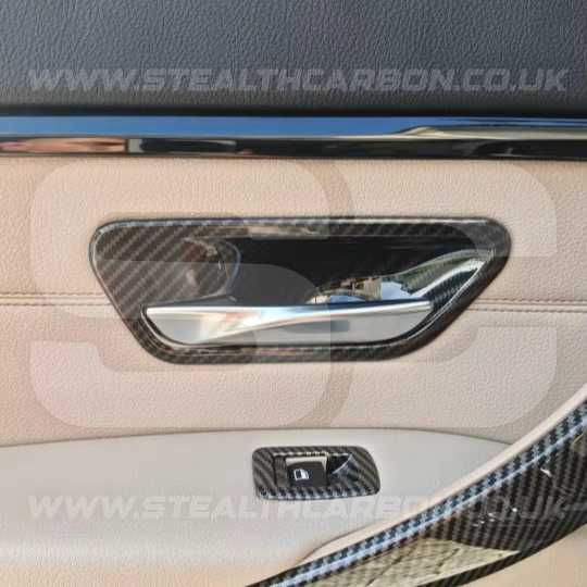 Carbon Fibre Style Interior Door Handle Trims BMW F80 M3 F82 M4 F83 F30 F32 3 4