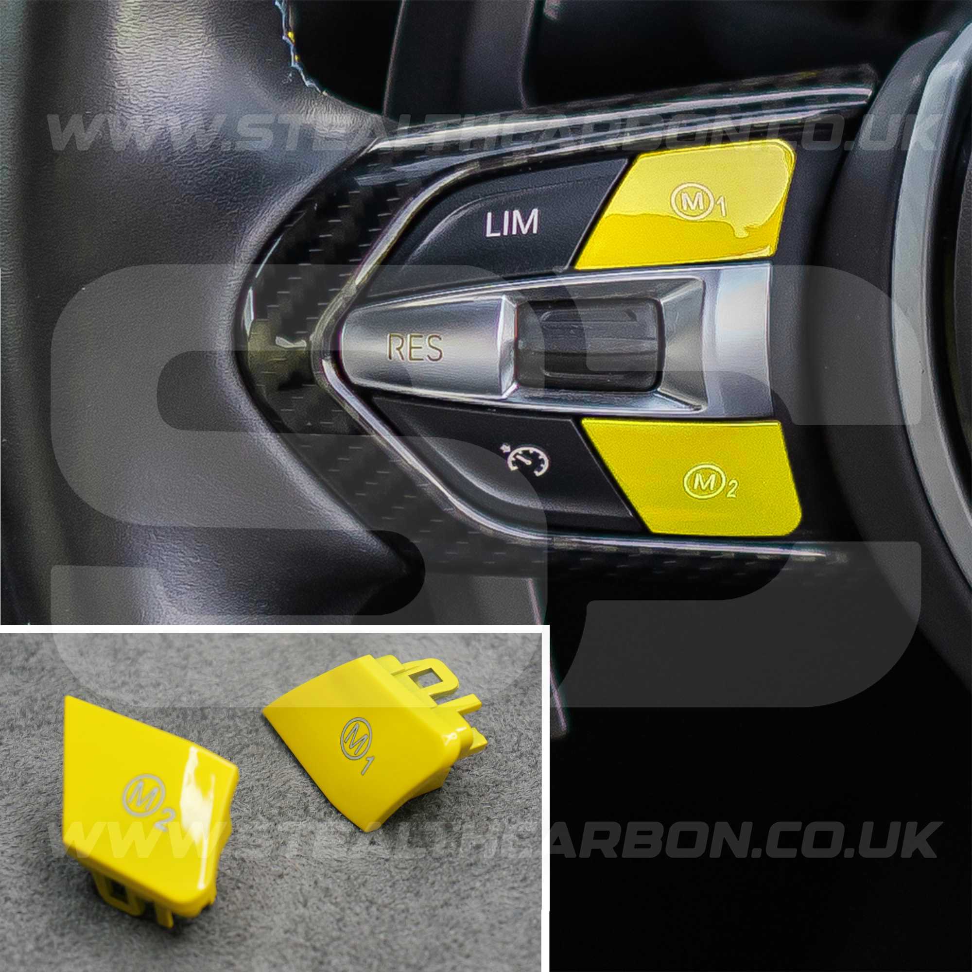 Yellow M1 & M2 Buttons Set BMW M2 M3 M4 M5 M6 X5M X6M F80 F82 F83 F85 F87
