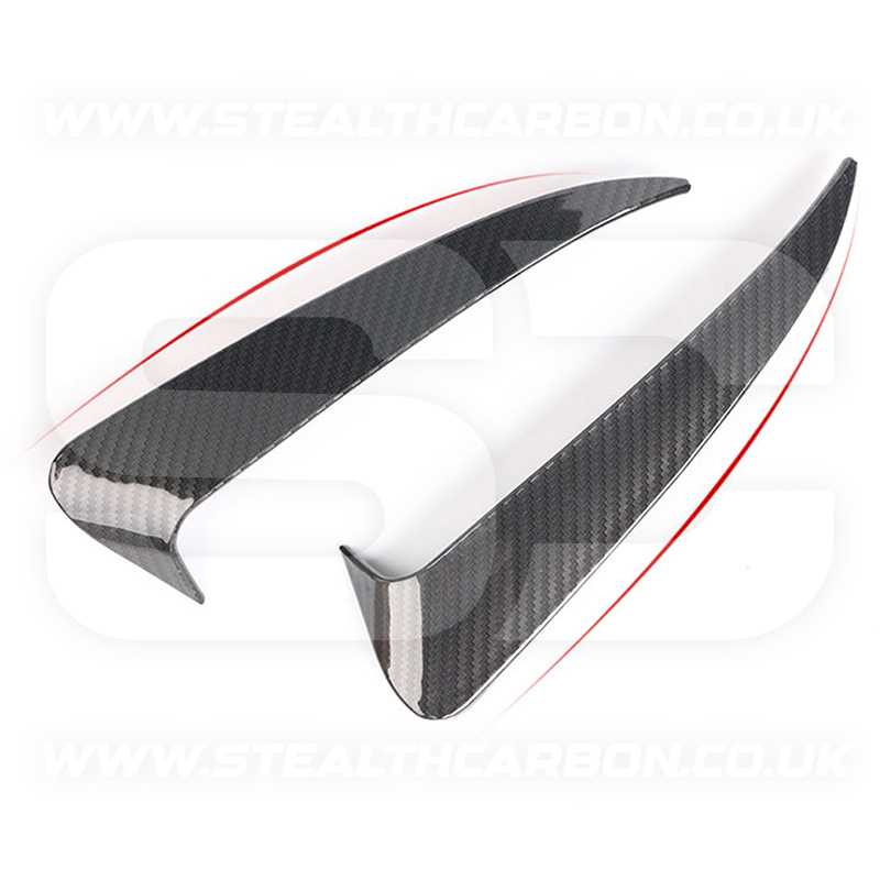 Mercedes C43 C63 Saloon Carbon Fibre Style Rear Bumper Side Vent Trims W205 AMG
