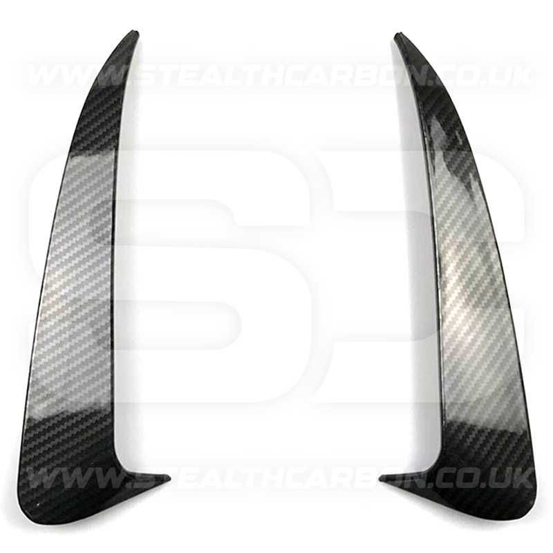 Mercedes C43 C63 Saloon Carbon Fibre Style Rear Bumper Side Vent Trims W205 AMG