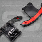 Toyota GR Supra Carbon Fibre & Red Gear Shifter Paddles J29/DB A90/A9