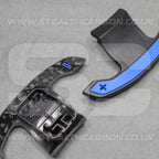 BMW Genuine Forged Carbon Fibre & Blue Gear Shifter Paddles F80 M3 F82 M4 M2 F30