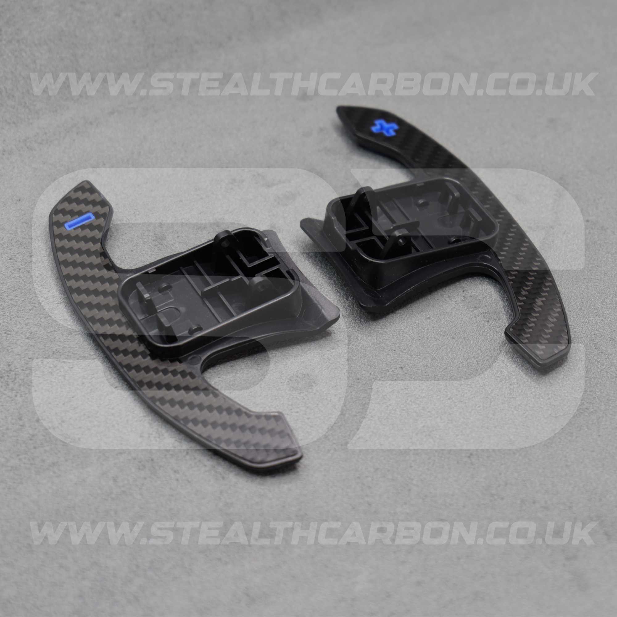 Mini Carbon Fibre & Blue Steering Wheel Paddle Shifters JCW Cooper S F54 F56 F57 F60