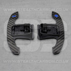 Mini Carbon Fibre & Blue Steering Wheel Paddle Shifters JCW Cooper S F54 F56 F57 F60