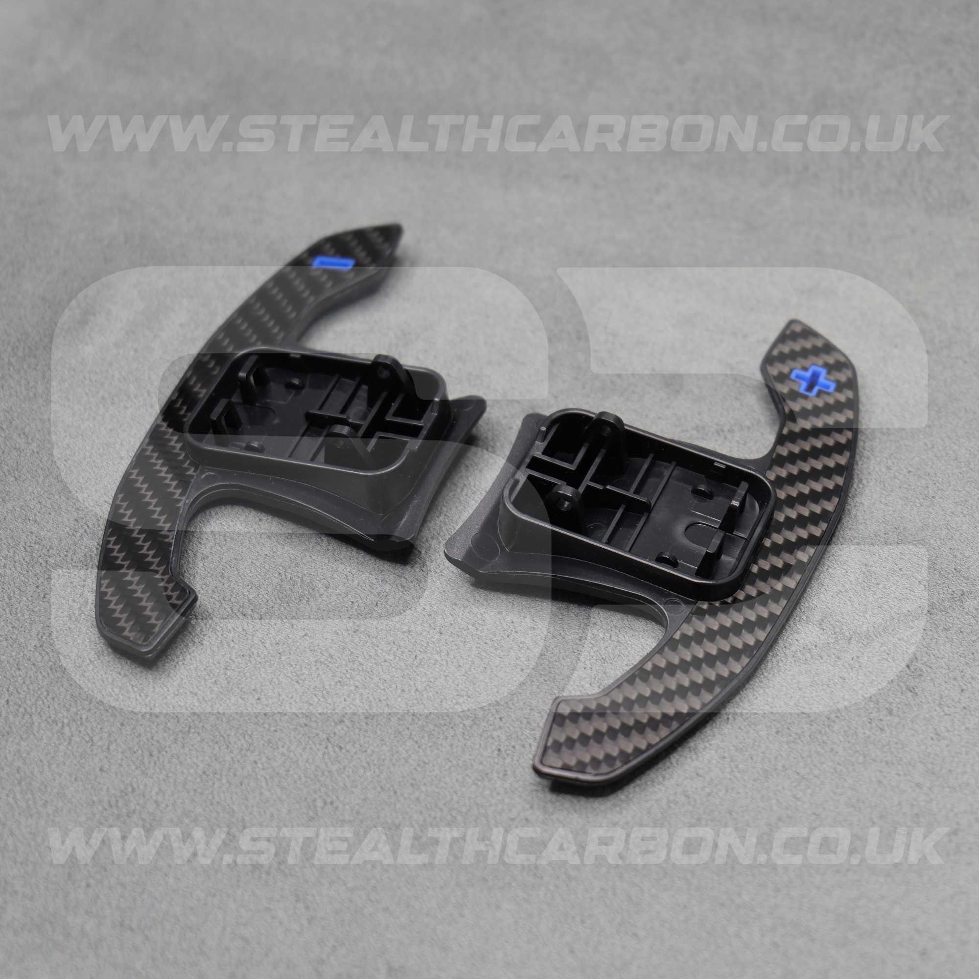 Mini Carbon Fibre & Blue Steering Wheel Paddle Shifters JCW Cooper S F54 F56 F57 F60