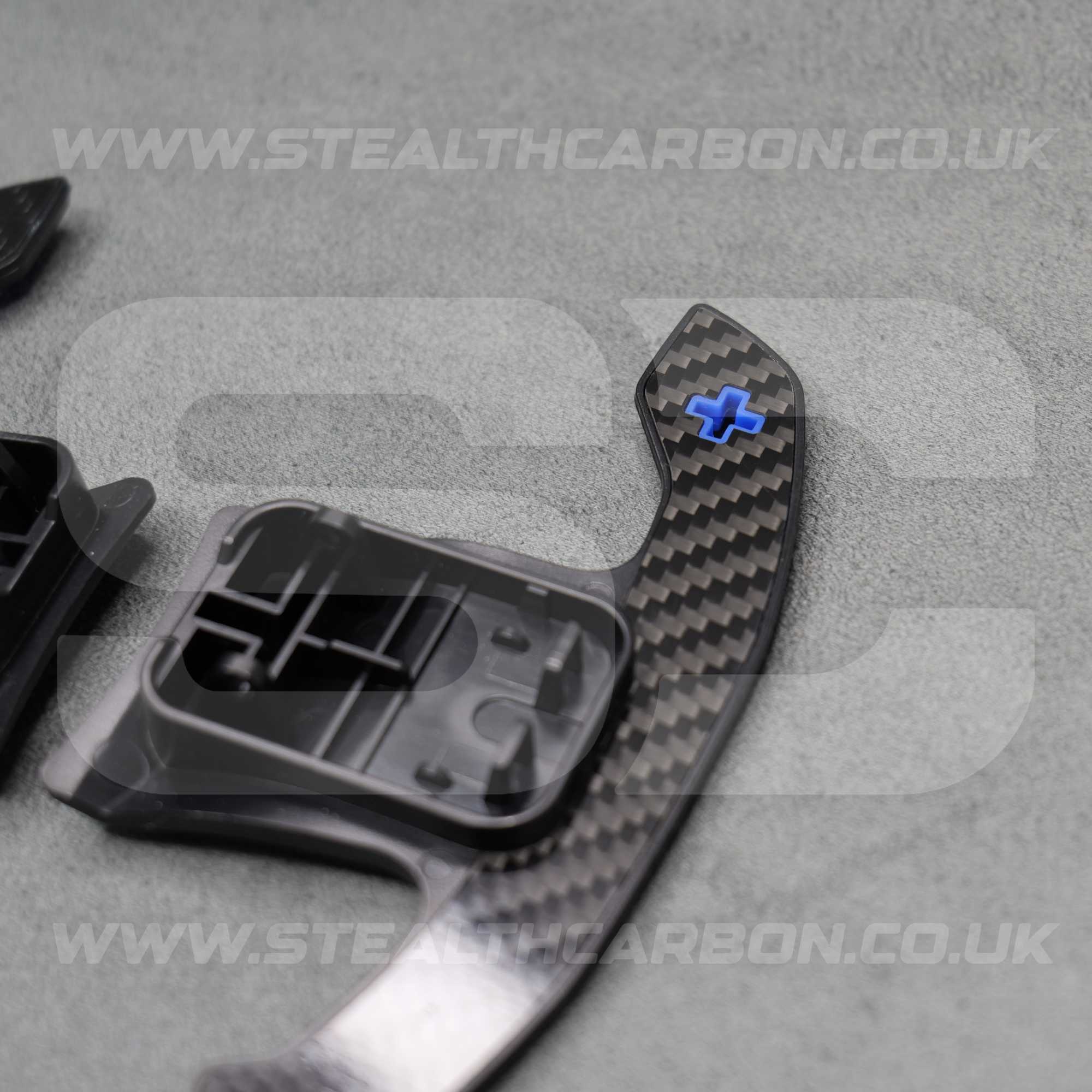 Mini Carbon Fibre & Blue Steering Wheel Paddle Shifters JCW Cooper S F54 F56 F57 F60