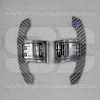 Mini Carbon Fibre & Blue Steering Wheel Paddle Shifters JCW Cooper S F54 F56 F57 F60