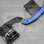 Mini Carbon Fibre & Blue Steering Wheel Paddle Shifters JCW Cooper S F54 F56 F57 F60
