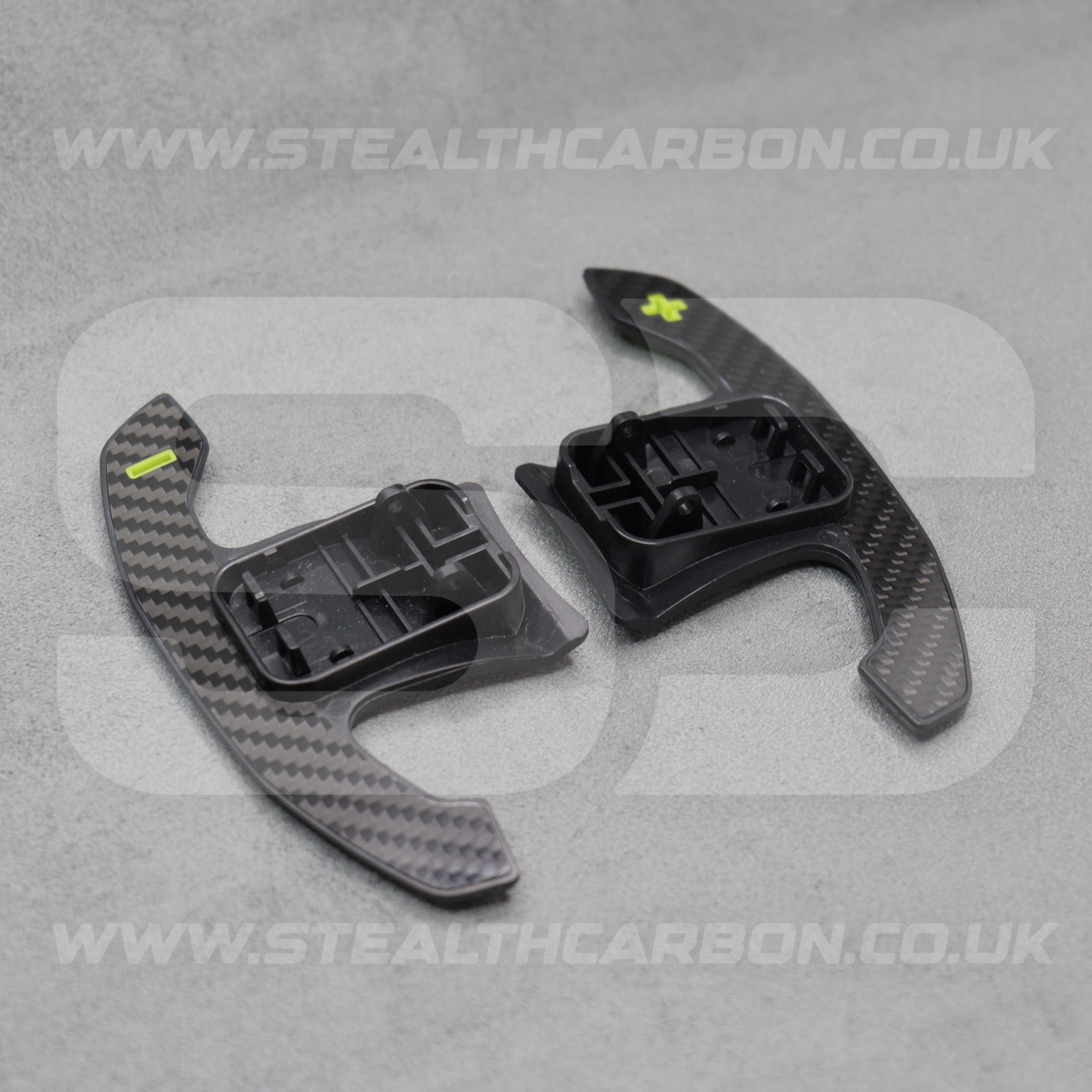 Toyota GR Supra Real Carbon Fibre & Yellow Gear Shifter Paddles A90/A91