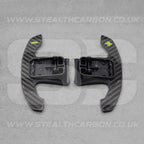 Toyota GR Supra Real Carbon Fibre & Yellow Gear Shifter Paddles A90/A91