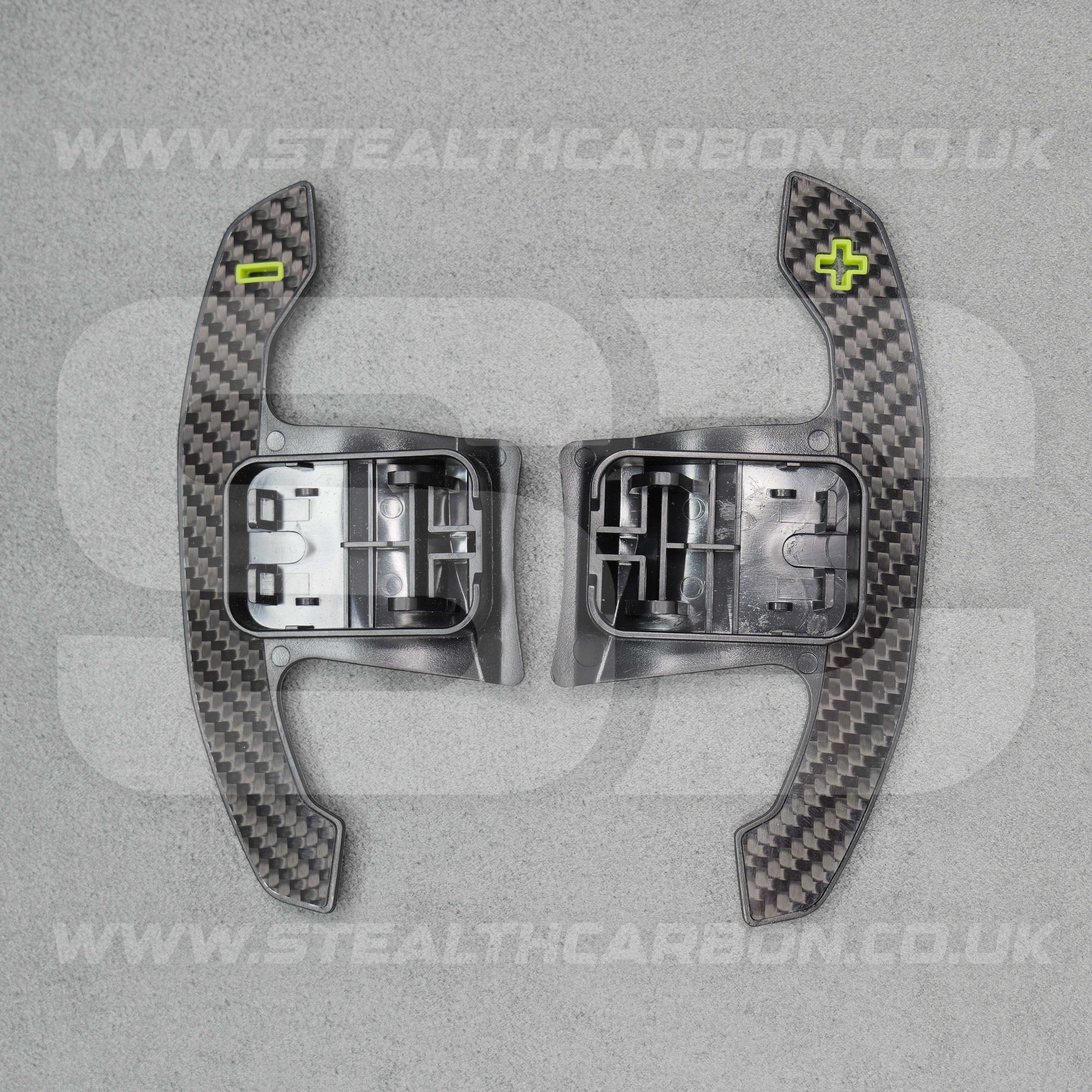 Toyota GR Supra Real Carbon Fibre & Yellow Gear Shifter Paddles A90/A91